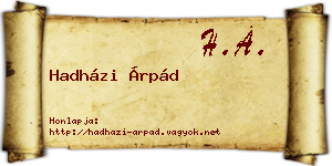 Hadházi Árpád névjegykártya