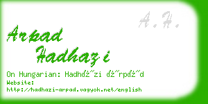 arpad hadhazi business card